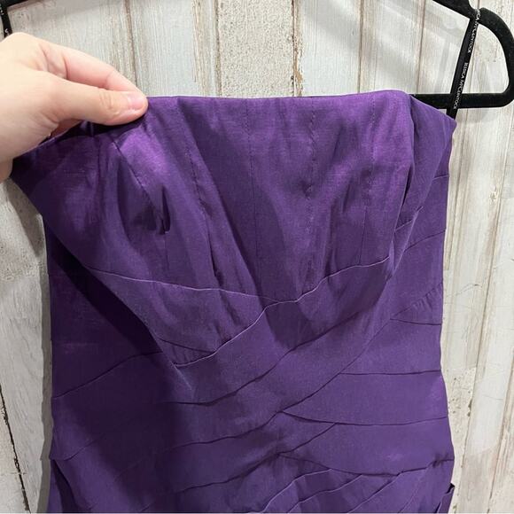 Jessica McClintock Purple Cocktail Mini Formal Dress Y2K Prom Strapless - Picture 2 of 9